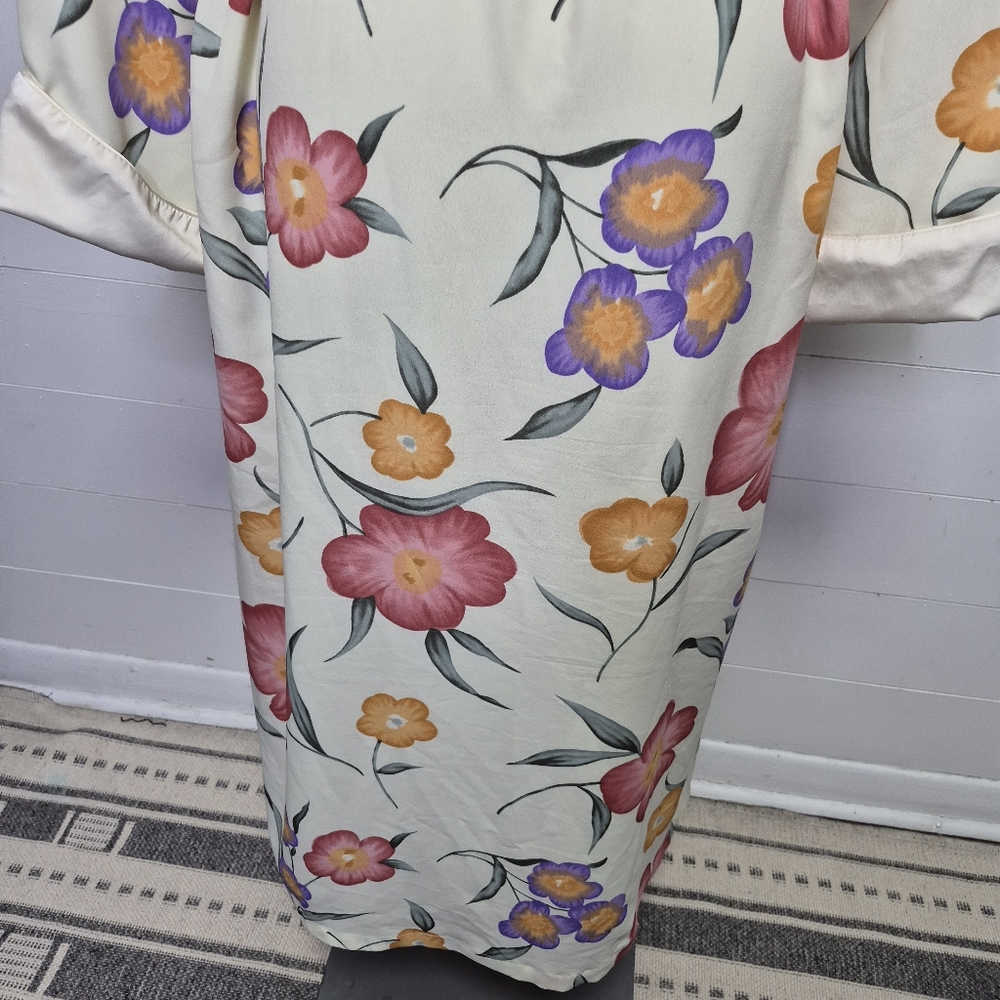 Vintage Bendigo Impressions Floral Robe With Tassel Ties Size M - Picture 10 of 12